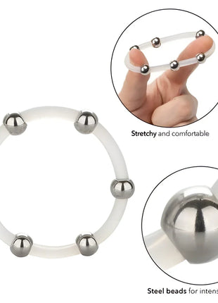 CALEXOTICS - STAHLPERLEN-SILIKONRING XL - Penisring ohne Vibration