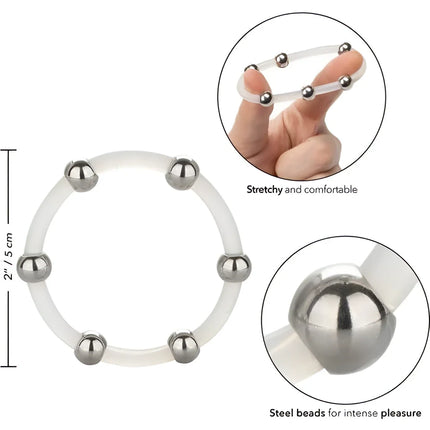 CALEXOTICS - STAHLPERLEN-SILIKONRING XL - Penisring ohne Vibration