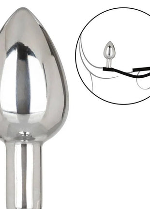 Shiny silberner metallischer analplug calexotics star fucker mini plug mit konischem birnenförmigem kopf und glattem schaft