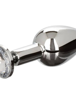 Shiny chrombeschichteter analplug mit facettiertem kristallstein cap von calexotics star fucker mini plug