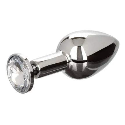 Shiny chrombeschichteter analplug mit facettiertem kristallstein cap von calexotics star fucker mini plug