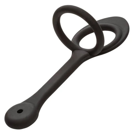 Calexotics star fucker mini plug schwarzer silikon doppelfingerringhalter mit glatter matter oberfläche und ergonomischem design