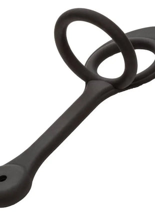 Schwarzer silikon-doppelringhalter calexotics star fucker perlenstecker mit matter oberfläche und ergonomischem design