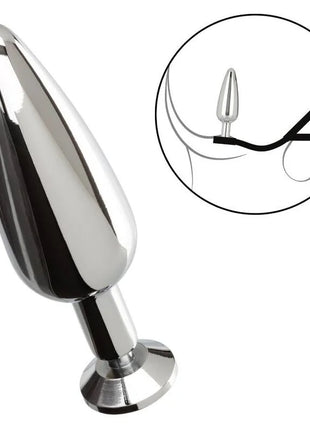 Calexotics star fucker slim plug glänzender verchromter analplug mit spitz zulaufendem schlankem design und rundem fuß