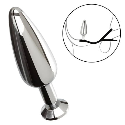 Calexotics star fucker slim plug glänzender verchromter analplug mit spitz zulaufendem schlankem design und rundem fuß