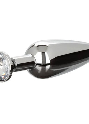 Shiny chrom verchromter analplug mit facettiertem kristallstein im kopf von calexotics star fucker slim plug