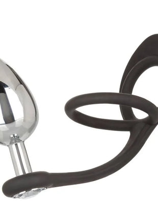 Calexotics star fucker xl teardrop plug silberner metallischer analplug mit schwarzem silikonring und griff