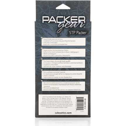 Calexotics steht zum pee packer in braun ist ein hygienischer, flexibler silikonpacker für sichere befestigung im harness