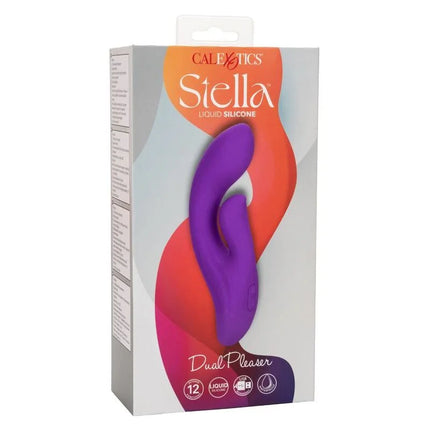 Violette dual pleaser aus flüssigem silikon von calexotics mit zwei stimulierenden enden