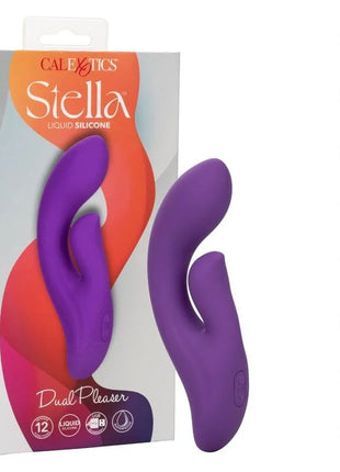 Violettes dualmotor lustgerät aus silikon von calexotics mit zwei motoren für intensives vergnügen