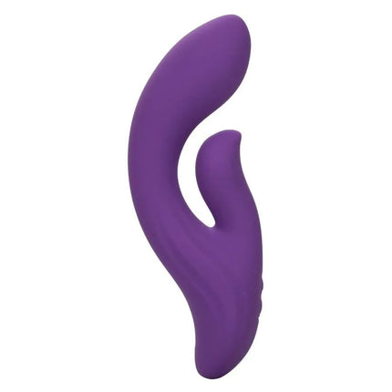 Violetter silikon-vibrator von calexotics mit ergonomischem design und glatter oberfläche für doppelten genuss