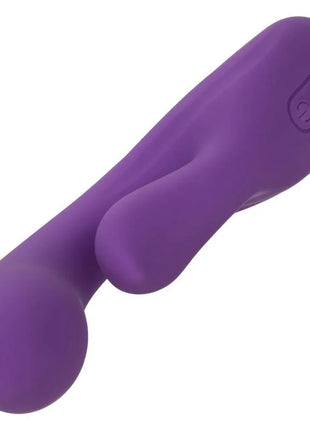 Violetter silikon vibrator stella dual pleaser von calexotics mit abgerundetem griff und bauchiger spitze