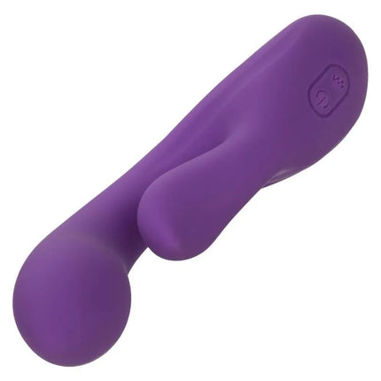 Violetter silikon vibrator stella dual pleaser von calexotics mit abgerundetem griff und bauchiger spitze