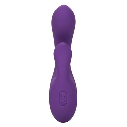 Violetter calexotics stella dual pleaser aus silikon mit vibrationsfunktion und bedientasten am griff