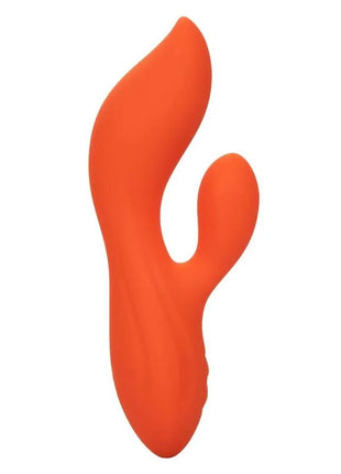 Vibrant orange silikon erwachsenen spielzeug mit zwei abgerundeten hervorhebungen ergonomisches design von calexotics stella dual teaser
