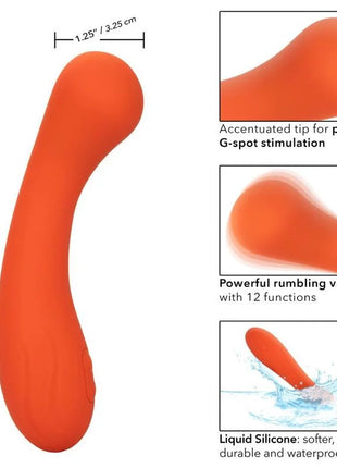 Orange silikon vibrator mit akzentuierter spitze und 12 vibrationsfunktionen von calexotics stella g-wand
