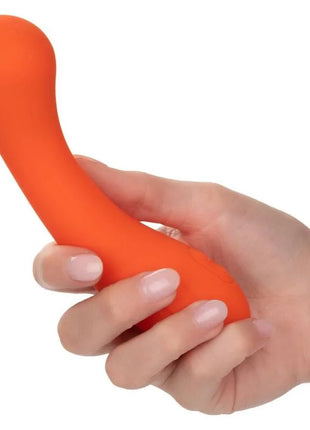 Oranges silikon-vibrationsspielzeug calexotics stella g-wand mit glattem, geschwungenem design