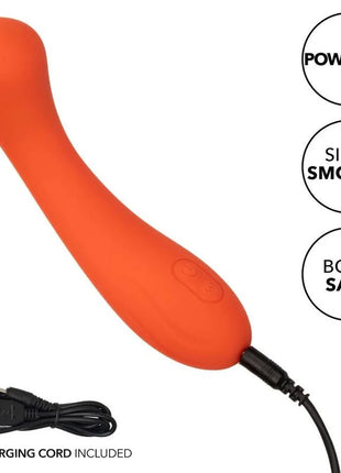 Calexotics stella g-wand orange vibrierendes spielzeug mit schlankem, gebogenem design aus orangefarbenem silikon