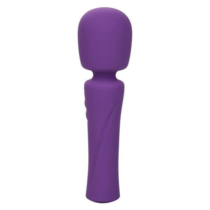 Purple silikonummantelter wandvibrator mit glattem rundem kopf und konturiertem griff von calexotics stella massager violett