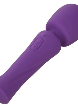 Ladegerät mit violettem silikon umhülltem zauberstab-vibrator von calexotics mit einer einzigen ein-/austaste