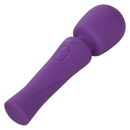 Ladegerät mit violettem silikon umhülltem zauberstab-vibrator von calexotics mit einer einzigen ein-/austaste