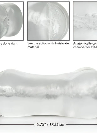 Clear, transluzentes silikonspielzeug von calexotics mit glatter, glänzender oberfläche und anatomischem design