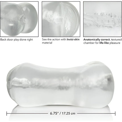 Clear, transluzentes silikonspielzeug von calexotics mit glatter, glänzender oberfläche und anatomischem design