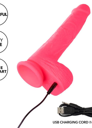 Vibrant pink silikon realistischer vibrator mit 10 vibrationen und usb-ladekabel von calexotics
