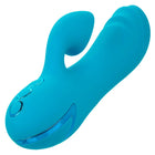 Tealfarbener silikon vibrator sunset beach seducer mit gebogenem design und drei bedientasten am griff
