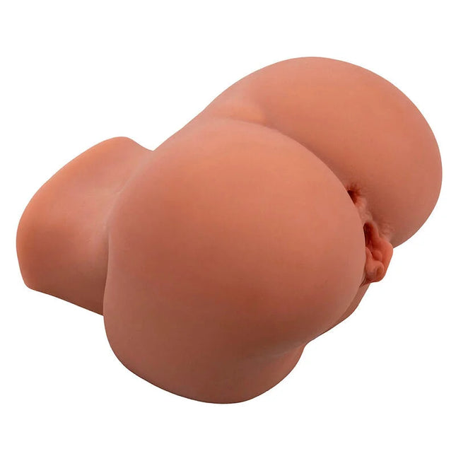 Ein realistischer, pfirsichfarbener silikon-analplug mit glattem, abgerundetem design von calexotics in fleischfarbe