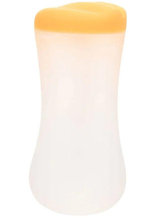 CaleXotics tiefer pussy-griff silikonflasche durchsichtig weiß mit gelb-orange deckel zur intimen anwendung