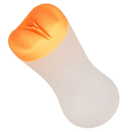 Calexotics tiefer pussy-griff oranger und durchsichtiger silikon-analplug mit strukturierter, runder spitze