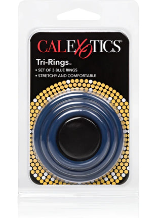 CALEXOTICS - TRI-RINGS BLAU - Penisring ohne Vibration