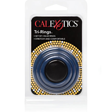 CALEXOTICS - TRI-RINGS BLAU - Penisring ohne Vibration