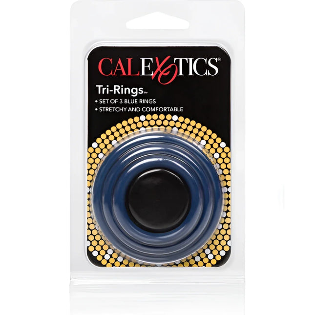 CALEXOTICS - TRI-RINGS BLAU - Penisring ohne Vibration