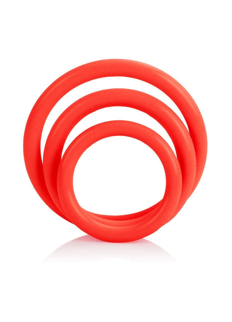 CALEXOTICS - TRI-RINGS SET ROT - Penisring ohne Vibration