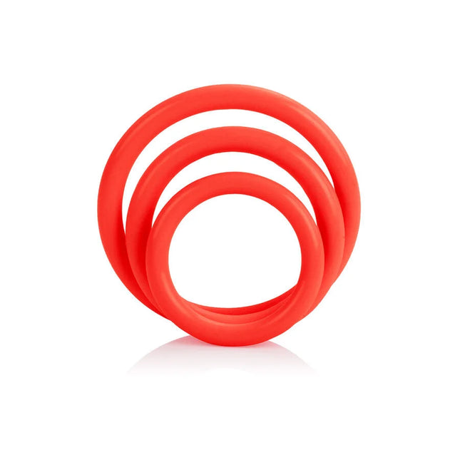 CALEXOTICS - TRI-RINGS SET ROT - Penisring ohne Vibration