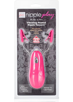 Pink vibrierende beheizte nipple-teaser von calexotics in klarer plastikverpackung angezeigt