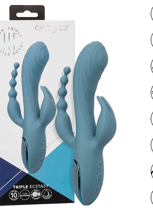 Blue silikon triple motor vibrator mit strukturierter oberfläche und ergonomischem design von calexotics