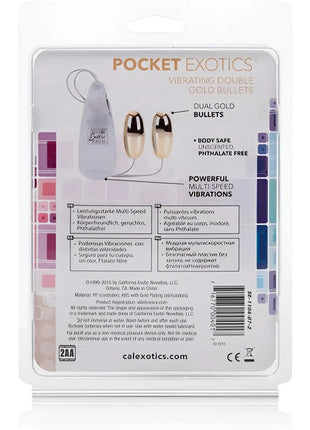 Calexotics vibrierende kugeln gold duo goldfarbene duale vibrator-kugeln in transparenter plastikverpackung