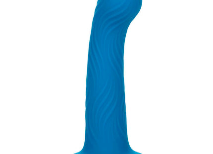 Calexotics wave rider ripple analstecker blau aus silikon mit welliger struktur und abgerundetem kopf