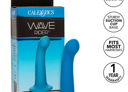 CalExotics wave rider ripple analeinsatz blau aus flüssigsilikon mit stabilem saugnapf als basis