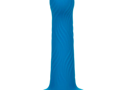 CalExotics Wave Rider Ripple analstecker blau aus strukturiertem silikon mit gerundetem kopf und geformter basis