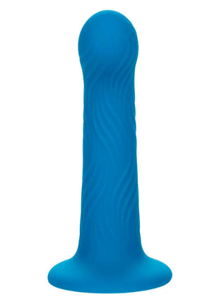 CalExotics Wave Rider Ripple analstecker blau aus strukturiertem silikon mit gerundetem kopf und geformter basis
