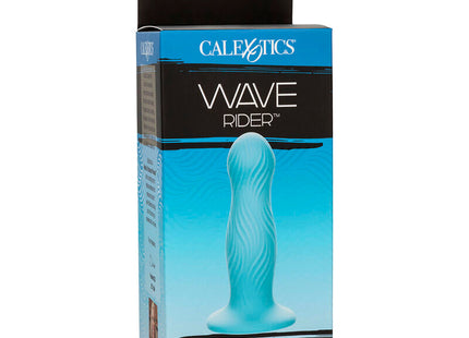 Calexotics wave rider swell anal plug blau aus leichtblauem flüssigsilikon mit welliger struktur und saugfußdesign