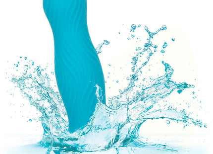 Teal silikon analplug mit glatter wellenstruktur von calexotics wave rider swell blau