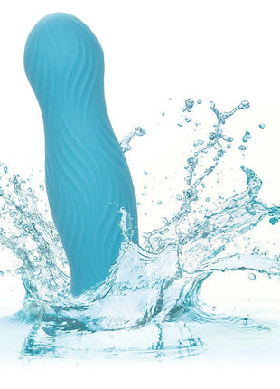 Teal silikon analplug mit glatter wellenstruktur von calexotics wave rider swell blau