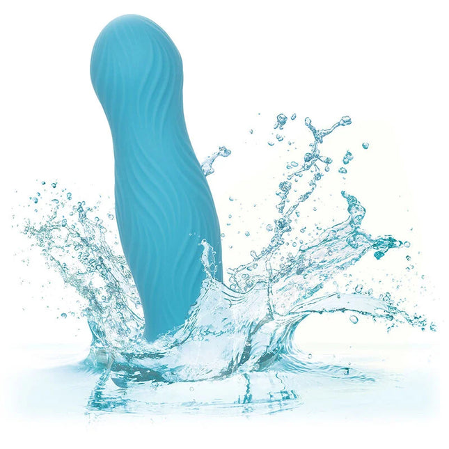 Teal silikon analplug mit glatter wellenstruktur von calexotics wave rider swell blau