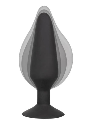 Calexotics xl silikon-aufblasbarer stecker in schwarz mit konischem tropfenförmigem kopf und breiter basis für stabilität