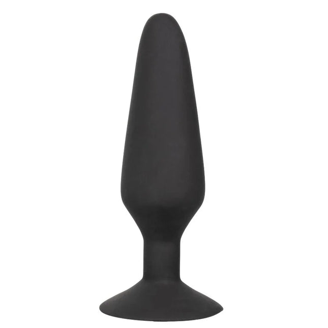 Calexotics xl silikon-aufblasbarer schwarzer analplug mit tapered design und stabilem breitem sockel